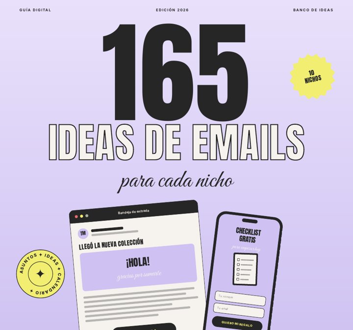 Tapa de 165 ideas de emails para cada nicho